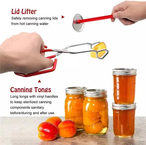 Jam canning kitchen gadgets 7-piece set insulated canning tongs and basket set canning kits