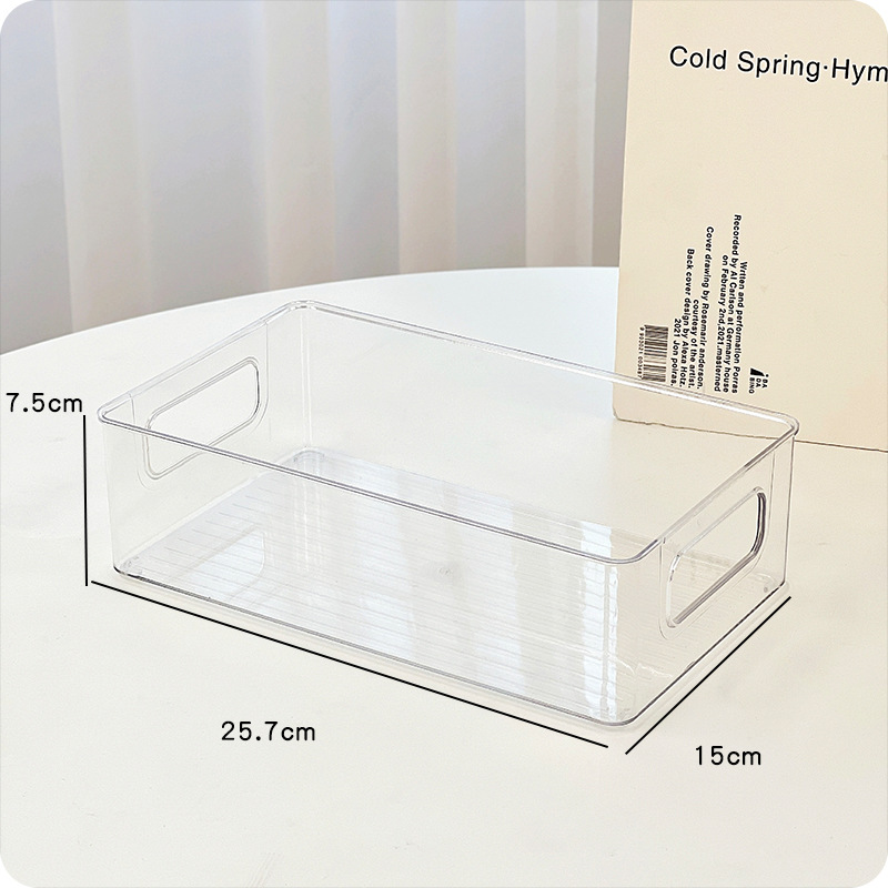Caja de almacenamiento de acrílico cosméticos de escritorio caja transparente dormitorio cajón de plástico caja de organización estante de almacenamiento apilable