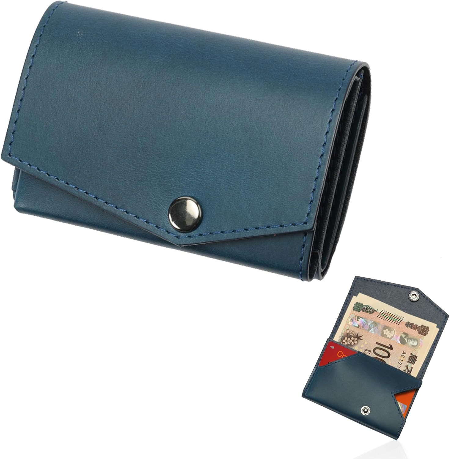 Cross-border Lotte estilo japonés cartera de cuero curtido multicolor mini con cambio cartera de cuero doble billetera de negocios