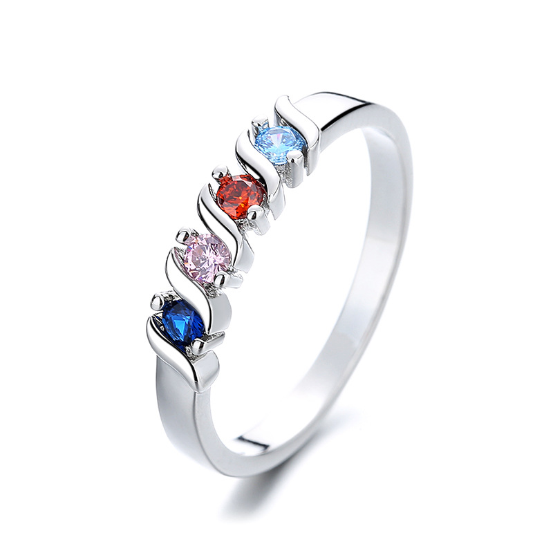 Brand geometric ring with zircon
