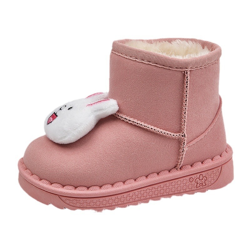 Inverno de neve infantil, meninos de 3 a 6 anos com sapatos grossos e pelúcia, meninas de 6 a 13 anos botas de algodão da moda 5_voghion.com