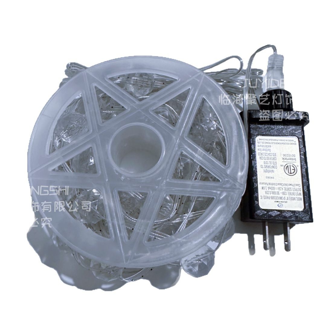 String de lámpara de cristal romántica decoración de cumpleaños lámpara de color solar estrella al aire libre decoración de vacaciones