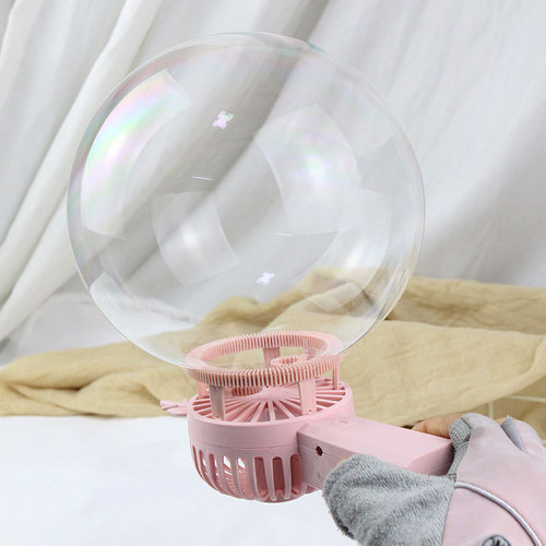 Mini small fan handheld wholesale Southeast Asian street stall fun automatic electric children's cartoon bubble blowing fan