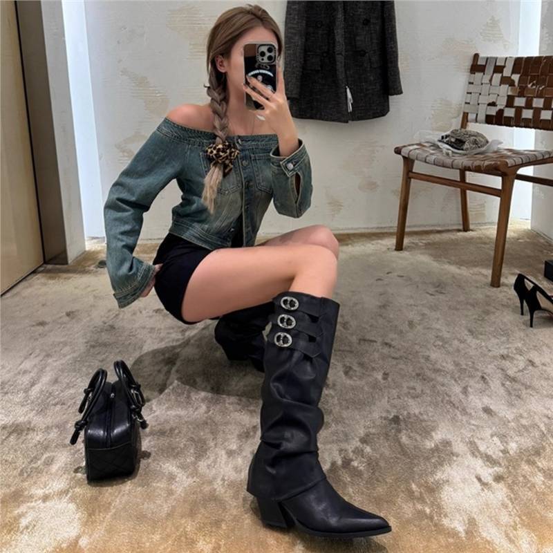 In Stock~2Ways Boots, Customized Z* Heart Hardware Buckle, Removable Boot Covers, Two-Wear Boots, Women's Boots, Women's Boots