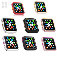 适用苹果AppleWatch3456双色雕花铝合金手表壳iwatch运动手表护套