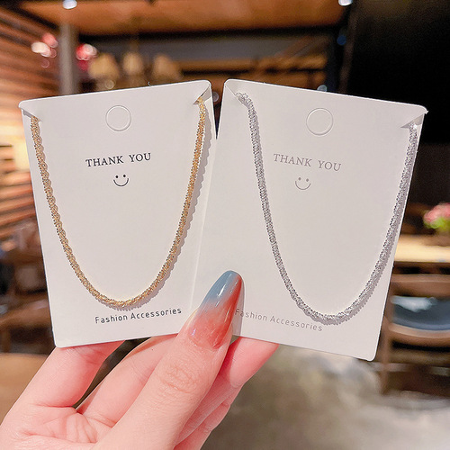  Korean version of sparkling snake bone titanium steel necklace for women, high-end, simple, internet celebrity, same style couple clavicle chain