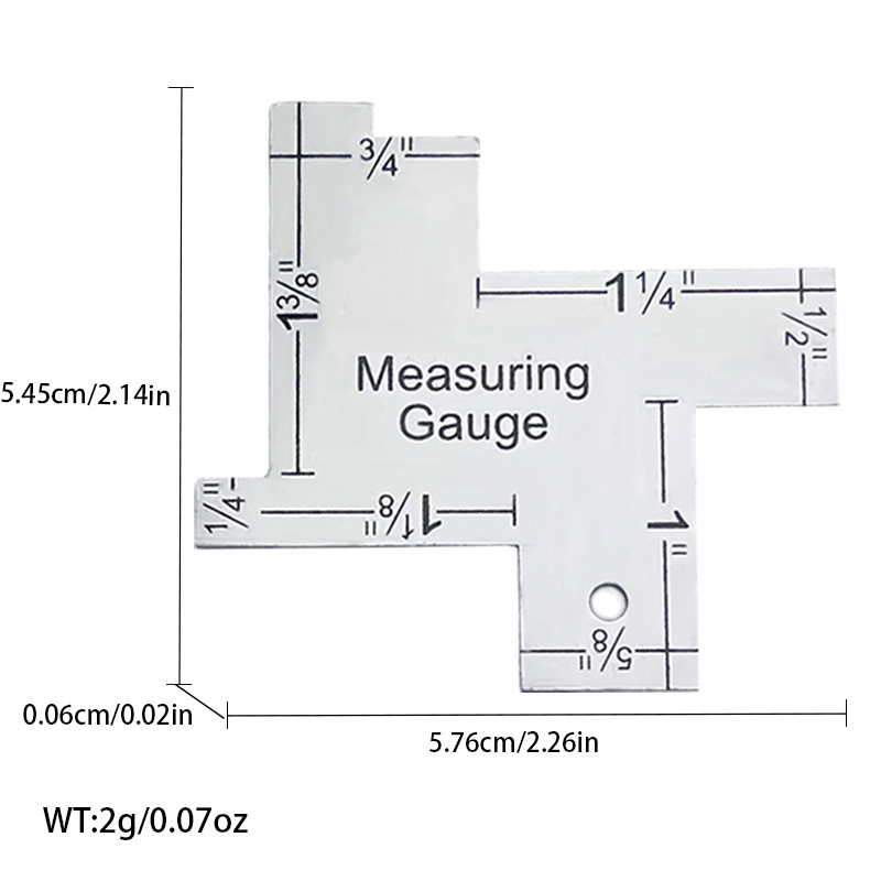 Medidor de espesor de aluminio herramienta de remiendo hecho a mano aleación de aluminio regla medidor de espesor de Keling yalic
