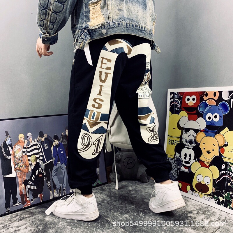 Dropshipping Autumn Evisu Fortune God Daruma Large m Trademark Print American Retro Casual Sweatpants Unisex