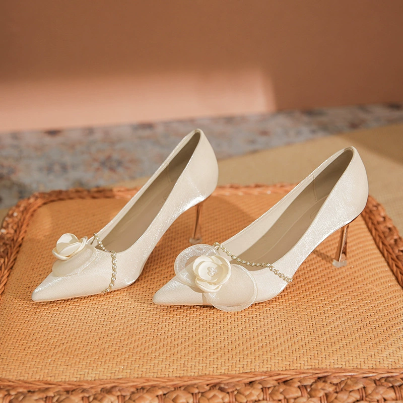 718-6 нишевые французские свадебные туфли, женское свадебное платье Xiuhe, двухсторонние элегантные туфли для подружек невесты на высоком каблуке, однослойные туфли на шпильке, женские