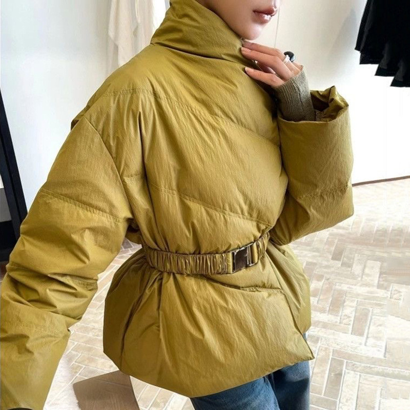 Korean Style Retro High-End Tops and Jackets for Women 2026 Spring New Style Lapel Waist-Cinching Tie Elegant down Jacket Women's Clothing Korean Style Retro High-End Tops and Jackets for Women 2026 Spring New Style Lapel Waist-Cinching Tie Elegant down Jacket Women's Clothing