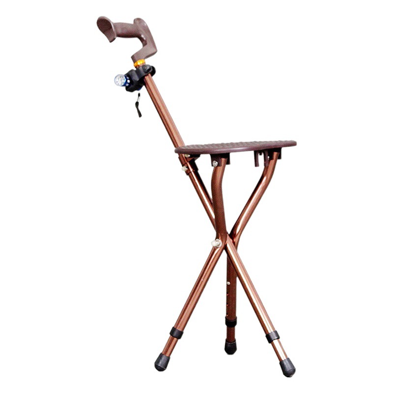 Muleta de ancianos taburete muleta asiento muleta silla antideslizante de cuatro patas multifuncional bastón de ancianos plegable con heces