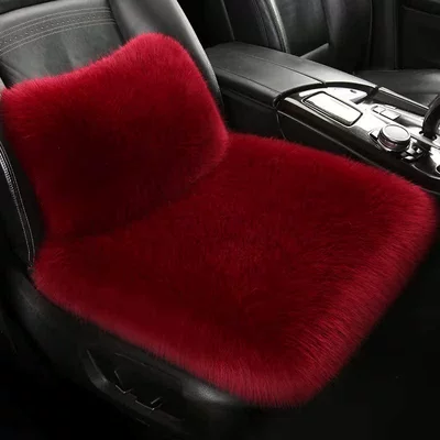 Seat Car Seat Cushion Rear — Wool pad - burgundy-single-seat-lumbar-support