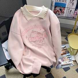 女童秋季卫衣2024新款洋气童装女孩秋装衣服儿童polo领春秋款上衣