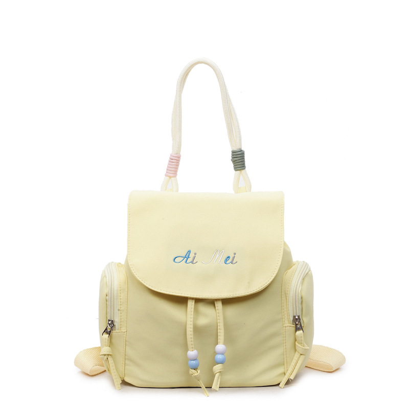 Los estudiantes de tendencia en clase nicho mochila de hombro mujer estilo exterior sensación de diseño de color sólido sensación de moda mochila universal image 6