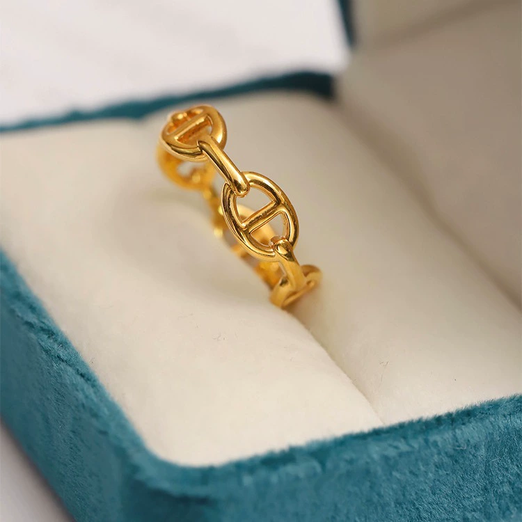 Золотое кольцо на нос из 18-каратного золота (AU750), цветное, модное, универсальное, женское, полое, гладкое, подарок для девушки, золотое кольцо