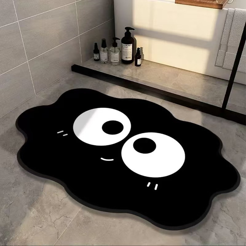 Black Coal Ball Style Personalized Household Easy-Care Water-Absorbing Diatomaceous Earth Mat Living Room Floor Mat Entrance Door Mat Cross-Border Shipping