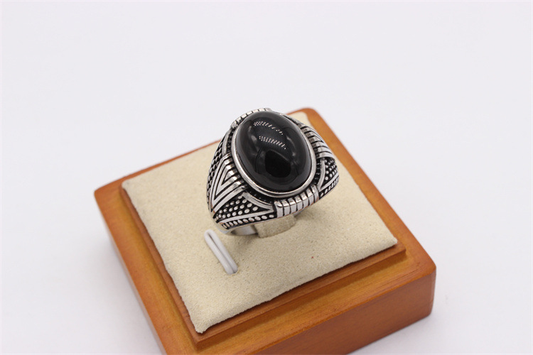 20g Weight Gem Inlay Material Rings Classification 12, 7, 8 Ring Size 1 Piece Quantity Daily, Party Occasion Titanium Steel Material Geometric Pattern Men's Gender Retro, Vintage Style Style Men's Retro Vintage Style Rings Geometric Titanium Steel Gem Men Signet Rings 9