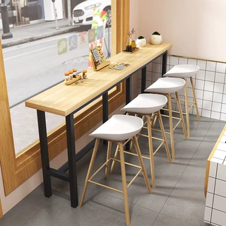奶茶饮品店吧台椅组合靠墙甜品烘焙汉堡店吧桌椅麻辣烫简餐店吧椅