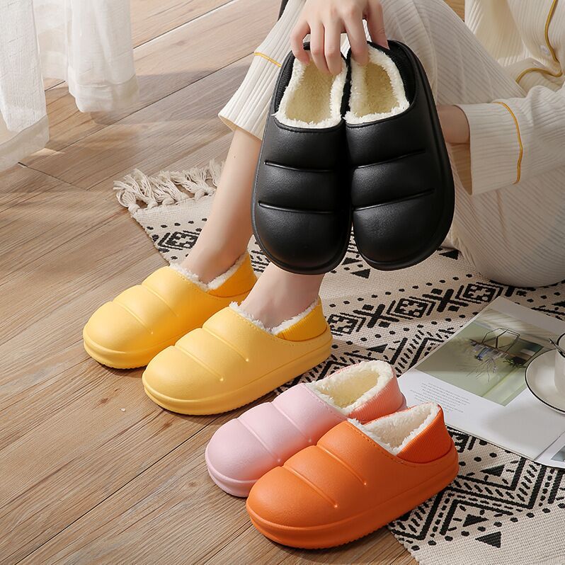 Trendy Warm Plush Snow Boots for Men and Women, Thickened Cotton Slippers for Couples, Wholesale for Supermarkets and Physical Stores, Home Use