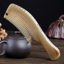 批发天然白水牛角梳防静电按摩梳经络梳美妆工具精品梳子养发