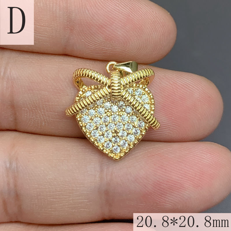 4g Weight Pendant Jewelry Making Type DIY Jewelry Accessories Classification 1 Piece Quantity Copper Material Heart Shape Pattern All Seasons Season Inlay Design Vacation, Simple Style Style 1 Piece Copper Heart Shape Pendant 7