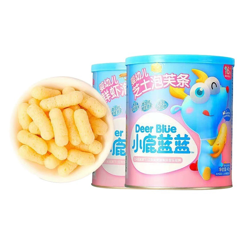 Детские палочки-снеки Little Deer для малышей от 6 месяцев, со вкусом свежих креветок и сыра.