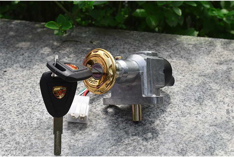 Suitable for Electric Vehicle Door Lock Power Lock 2-Wire 4-Wire Scooter Faucet Lock Battery Car Key Switch
