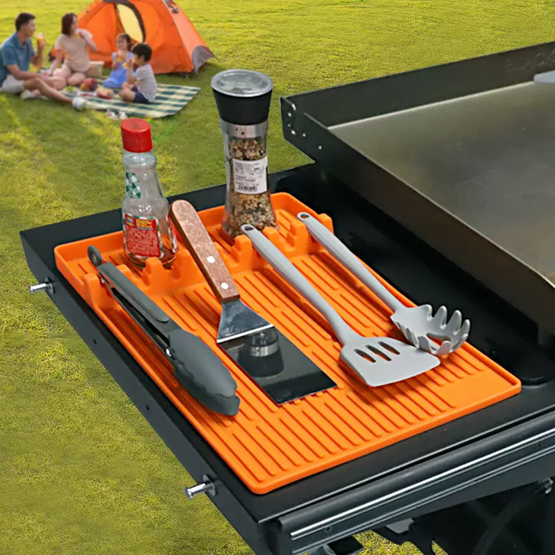 跨境爆款烧烤炉硅胶侧架垫烤盘保护垫沥油垫黑石硅胶烤炉工具垫