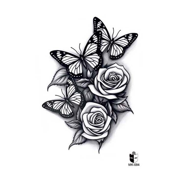 Animal blanco y negro desechable pegatinas de tatuaje belleza pegatinas de tatuaje moda estética patrón de personalidad dama pegatinas de tatuaje