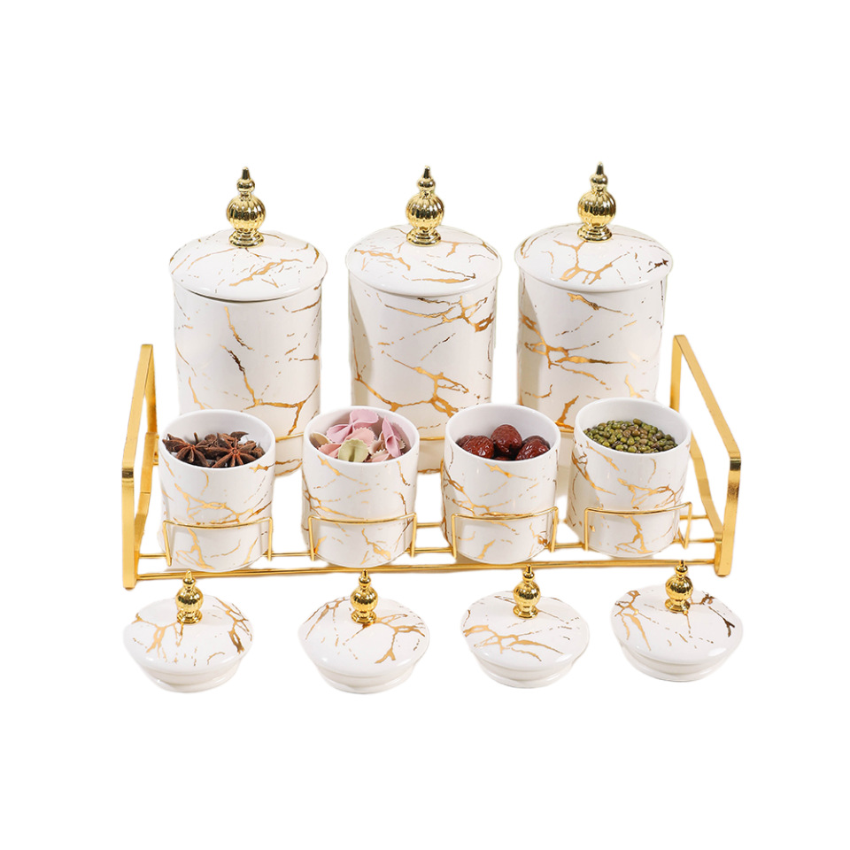 Tanque cerámico simple de sellado, tanque de almacenamiento de decoración de cocina nórdica, tanque de almacenamiento de granos de granos de granos de granos