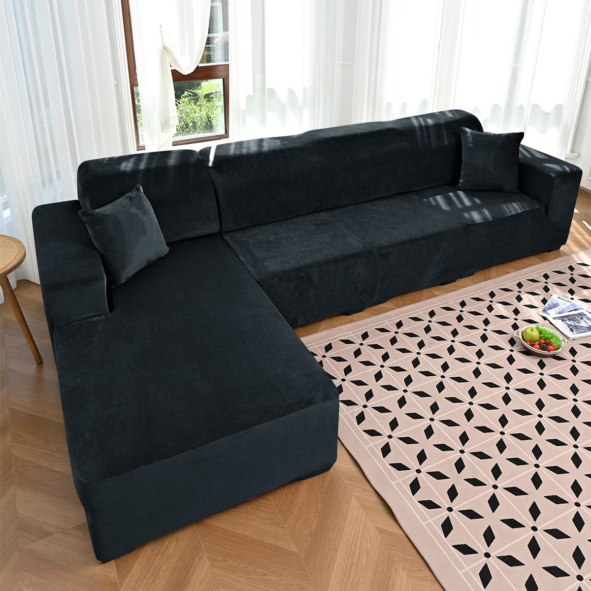 Transfronterizo al por mayor de color sólido elástico plata de zorro cubierta de sofá cubierta de sofá grueso universal cubierta de sofá antideslizante