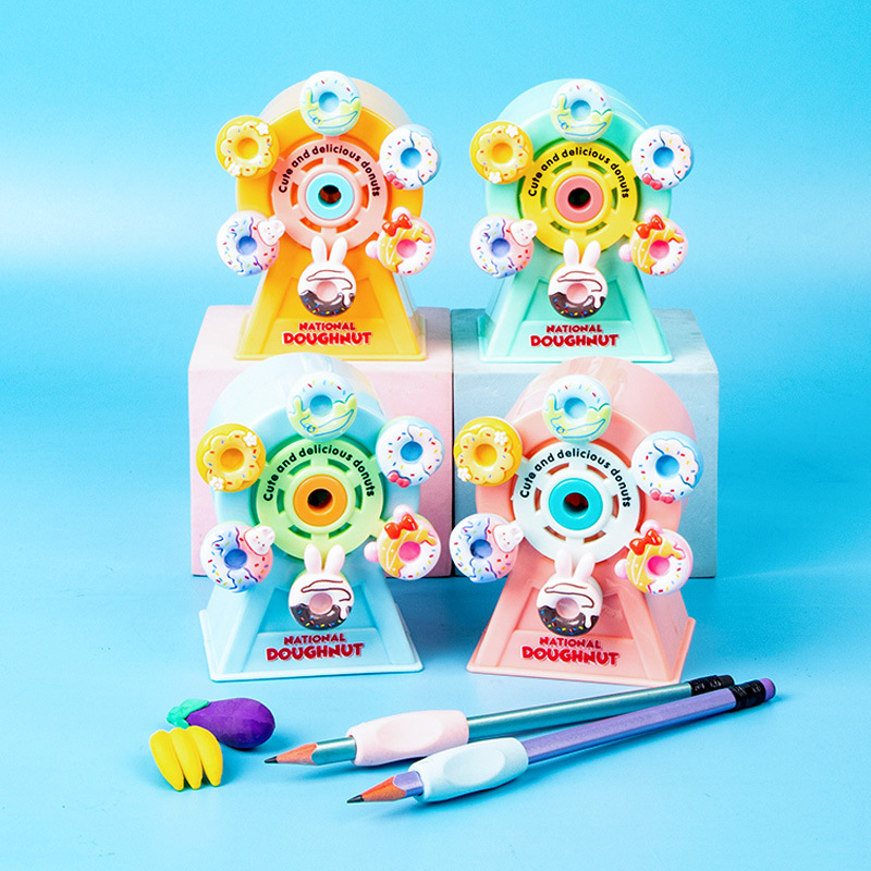 DIY molino de viento creativo estudiantes cortador de lápiz manual escritorio aprendices afilador de lápiz juguetes para niños cortador de lápiz