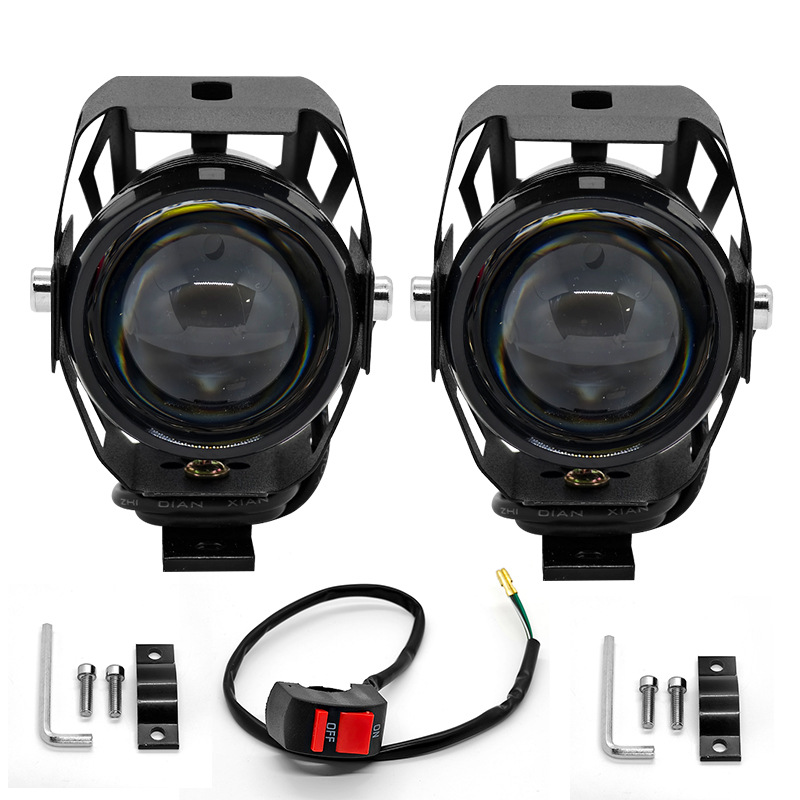 Motuoche – Car LED Headlight Motorcycle headlights, headlights - u5-black-pair-one-switch