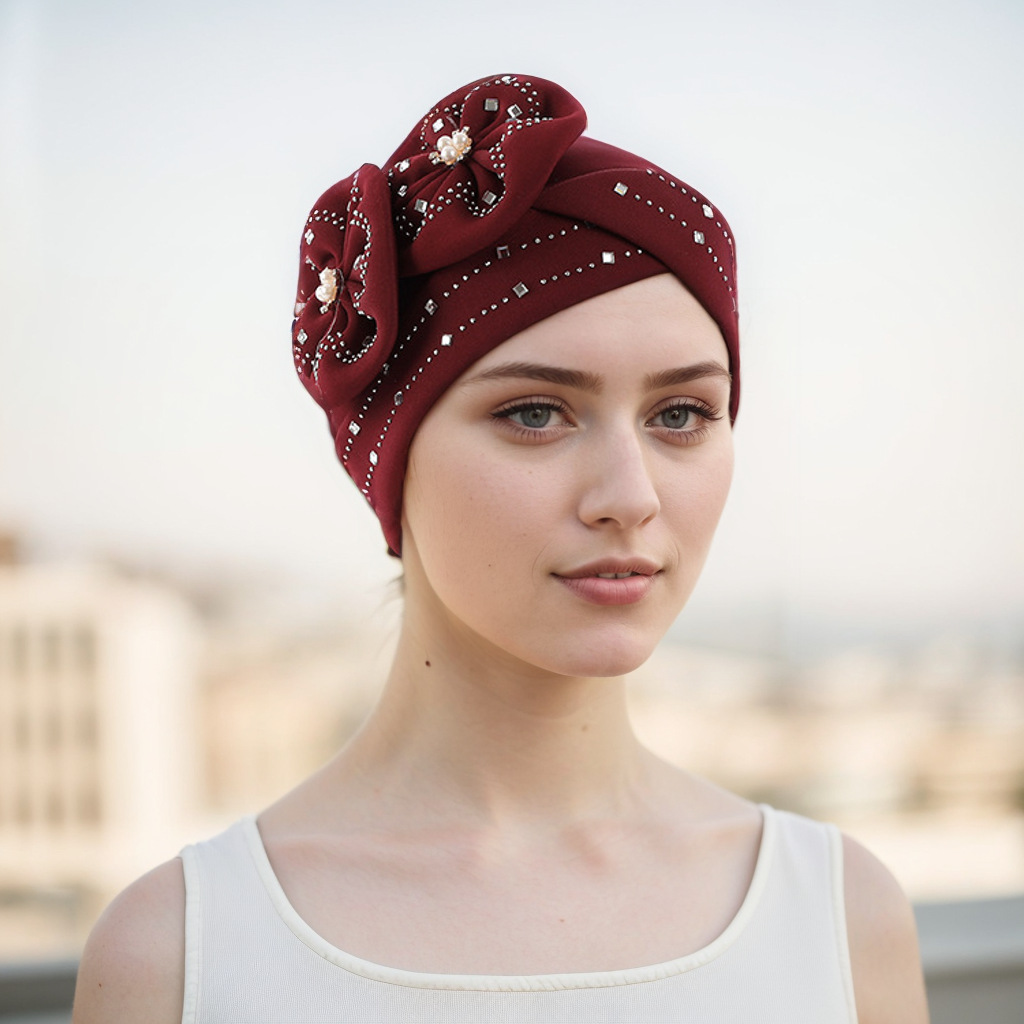 Muslimischer Hut. Space Layer Flower Hot Drill. Afrikanischer Hut. Indischer Hut. Muslimischer Hut_voghion.com