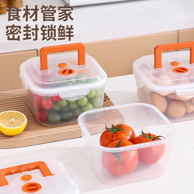 Caja de almacenamiento a prueba de fugas de gran capacidad con cubierta para refrigerador doméstico para huevos, frutas y alimentos