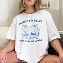 Born to Slay Funny Meme T-Shirts for Women Sassy Cute Car