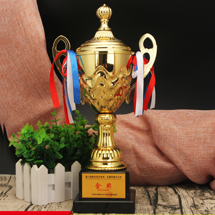 Trofeo metálico de recuerdo para eventos de celebración universales, premio para reuniones anuales, trofeo empresarial, trofeo de cinco estrellas