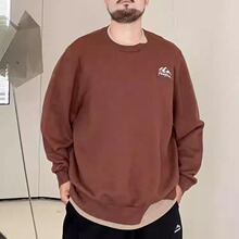 假两件拼接刺绣毛衣男潮牌宽松胖子加肥加大码秋冬休闲百搭针织衫