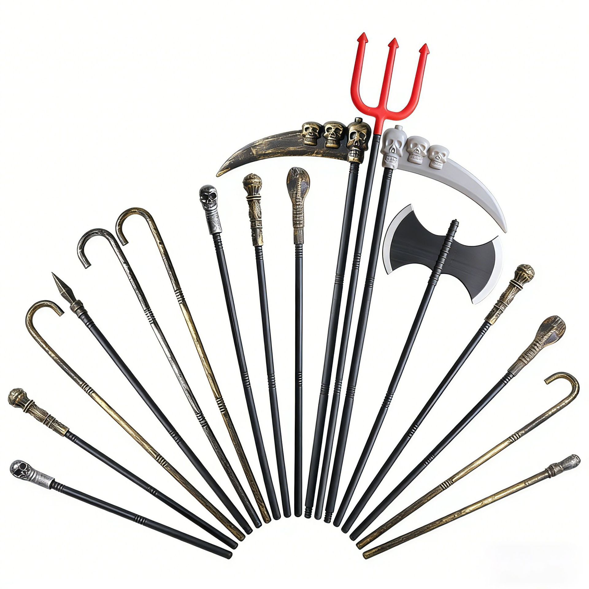 Halloween simulación de armas de plástico armas de la muerte falce demonio tridente props de escenario Lincoln bastones juguetes