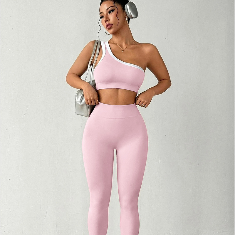 Traje de yoga de punto sin costura transfronterizo traje de yoga de cadera de melocotón elástico y ajustado para mujeres europeas y americanas traje de yoga