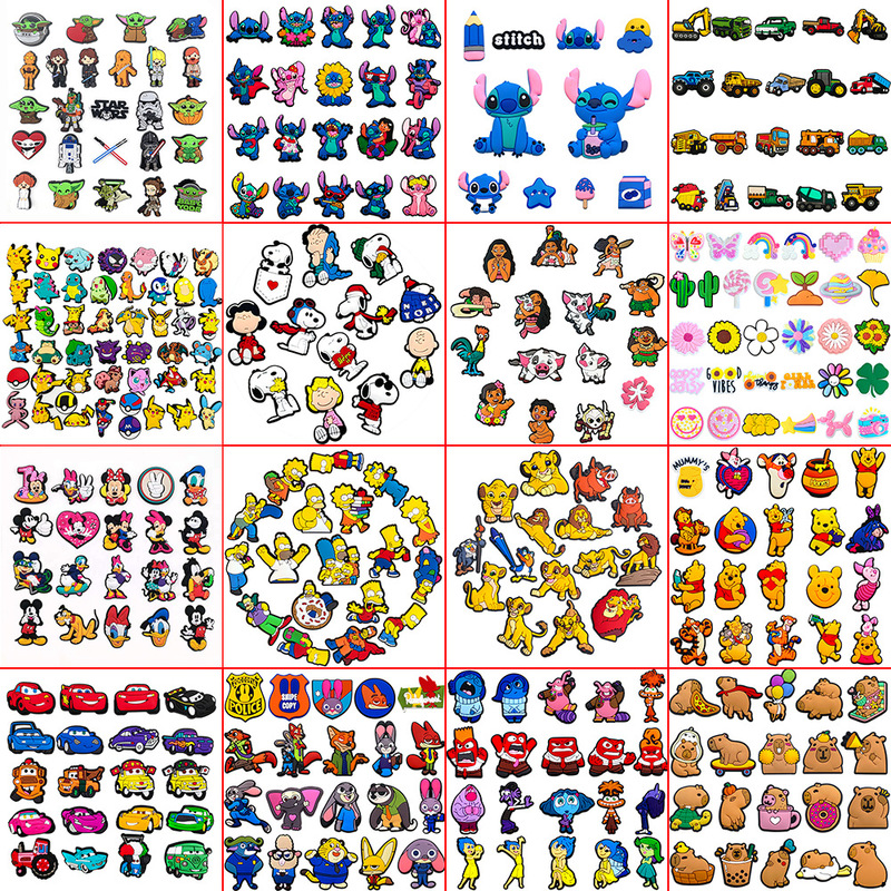 180 sets of Temu/Shein popular cartoon shoe charms, shoe decorations, shoe accessories, PVC soft rubber accessories