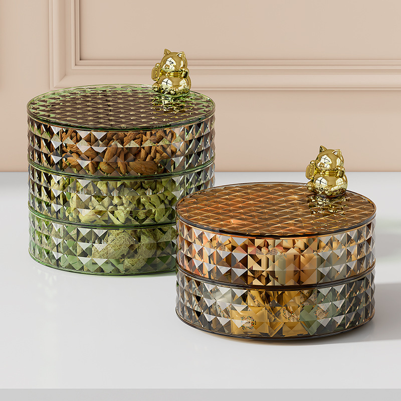 Caja de caramelos de mesa de café en la Sala de estar familiar, bocadillos de caramelos ligeros de lujo de alta gama, platos de bocadillos, almacenamiento de nueces, cajas de frutas secas