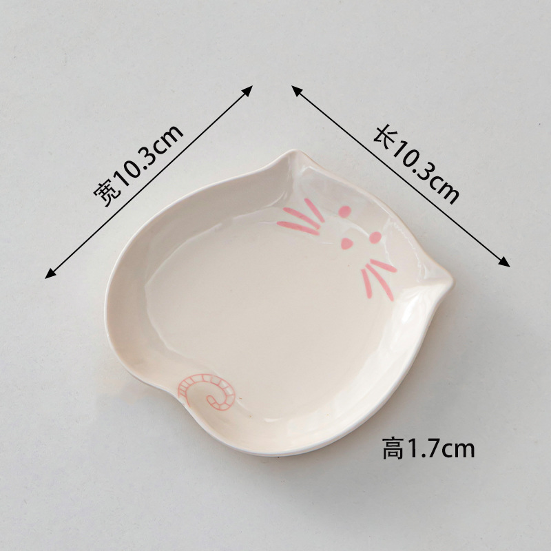 Creativo gatos de cerámica adorable modelado platos de frutas ensalada frías nueces platos cubiertos al por mayor