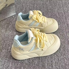 厚底面包板鞋女复古chic小众ins潮流百搭丑萌大头小白鞋女运动鞋