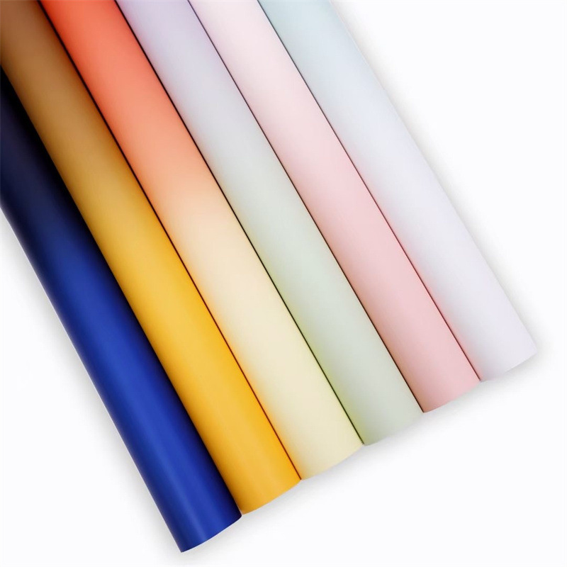 Fabricantes de fiestas de flores nuevos productos arco iris de color gradiente floral papel de embalaje espeso ramo impermeable floral papel de embalaje floral suministros floristas