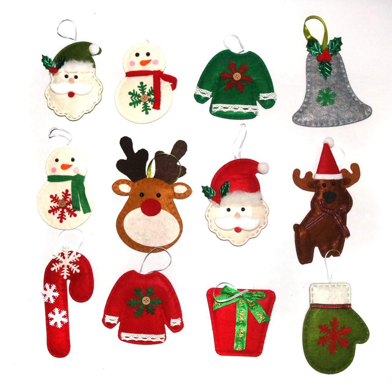 圣诞拐杖老人雪人圣诞树diy装饰小挂件 布艺星星袜子圣诞节装饰品