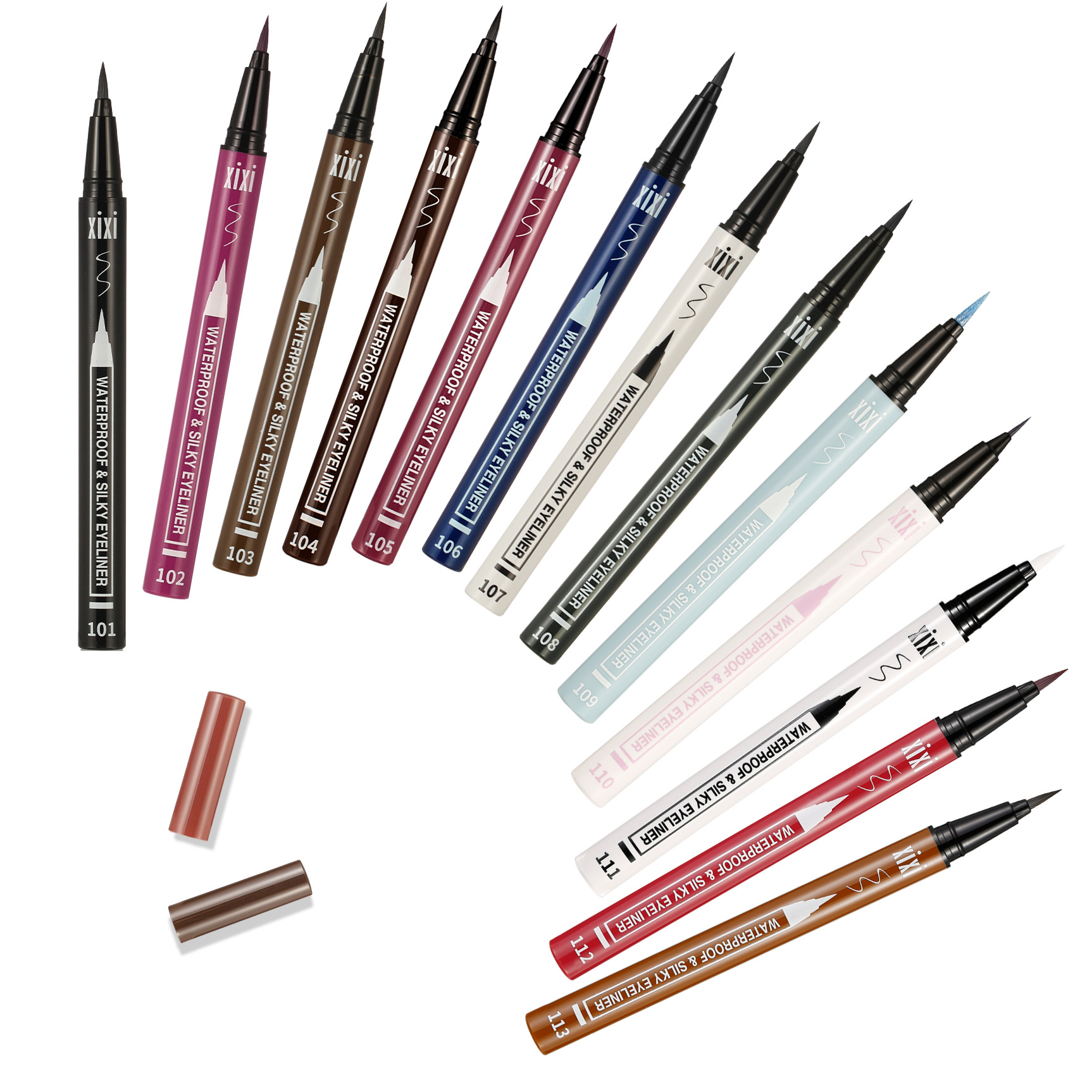Xixi Foreign Trade Model Waterproof Eyeliner Pen, Easy to Apply, Fine Tip, Beginner-Friendly, Smudge-Proof