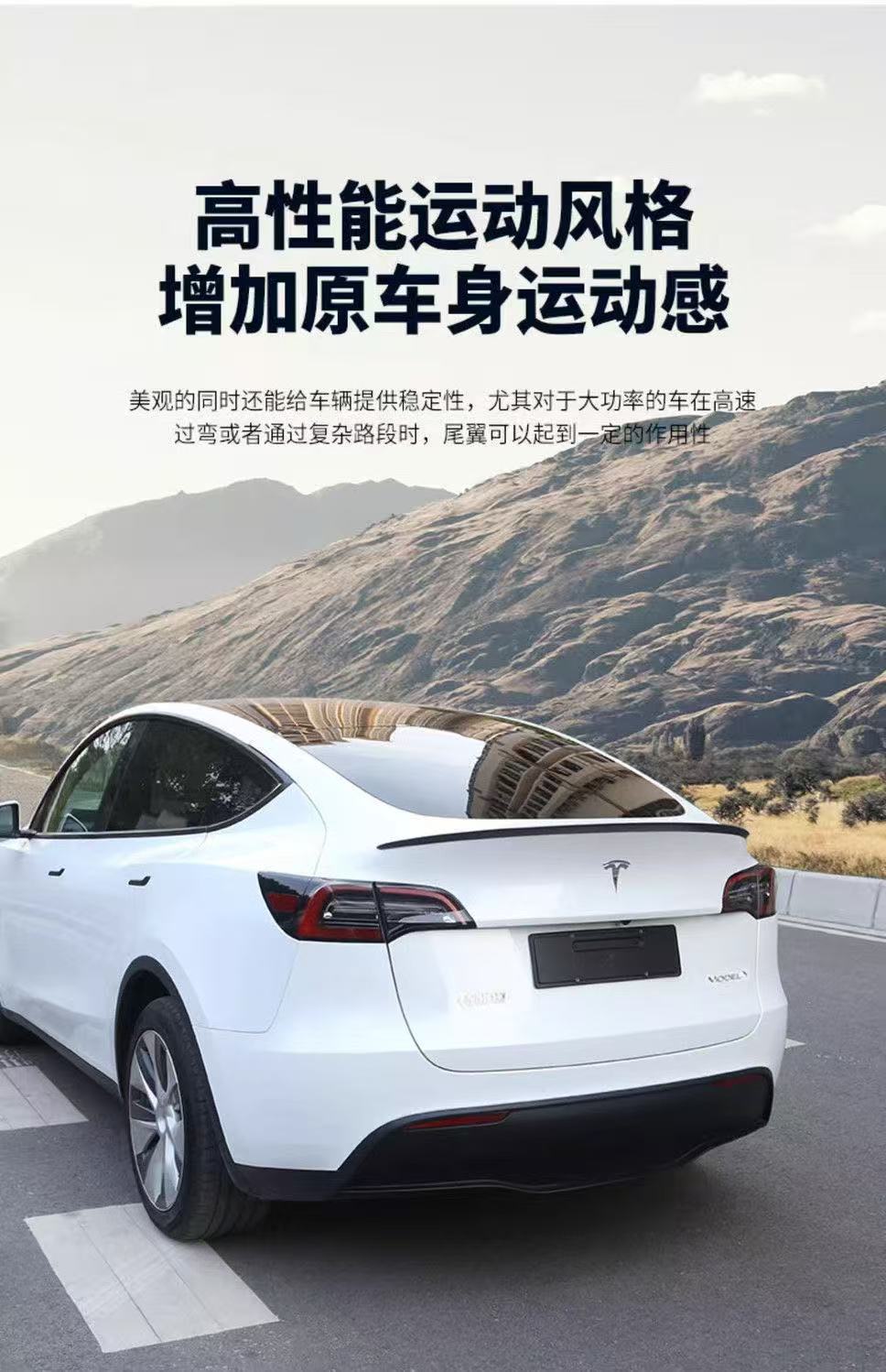 Suitable for Tesla Model Y/3 Replacement Y/3 New High-Performance P Version Rear Wing Spoiler Modification Carbon Fiber