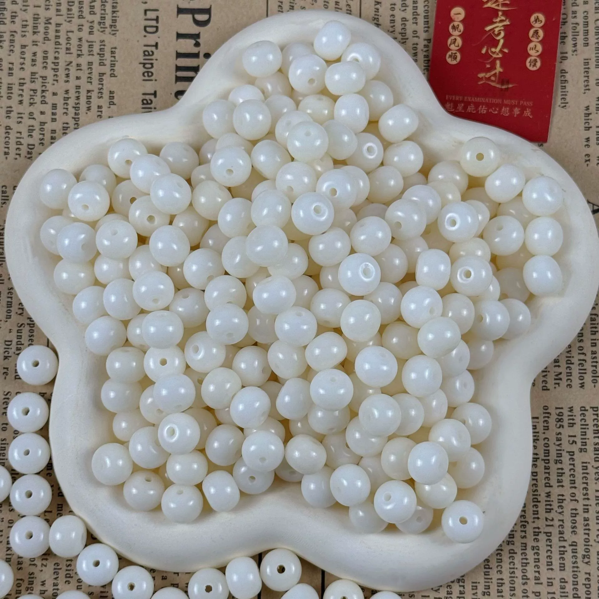 Яблочная круглая Бодхи разбросанные бусы оптом 8*10 мм Бодхи разбросанные бусы