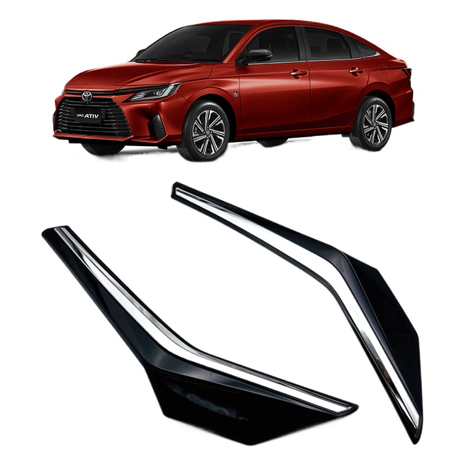 Adecuado para Toyota 23 Yaris ativ modificado parachoques delantero del coche logo especial medio malla decorativa tira brillante